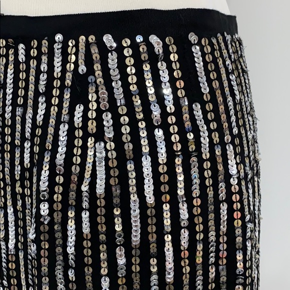 Theory black silver sequin mini skirt - Picture 4 of 4
